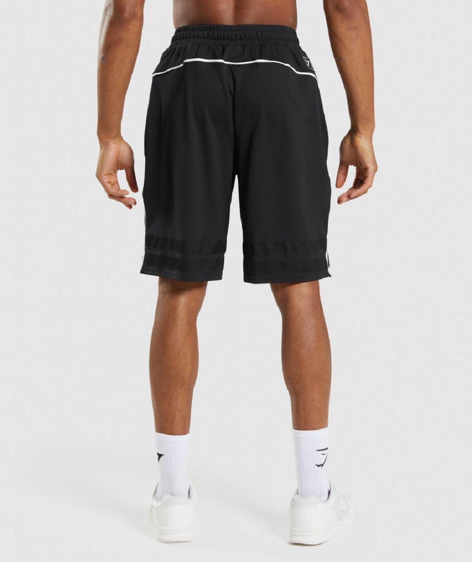 Pantalones Cortos Gymshark Recess Basketball Hombre Negras Blancas | CO 3879KOR